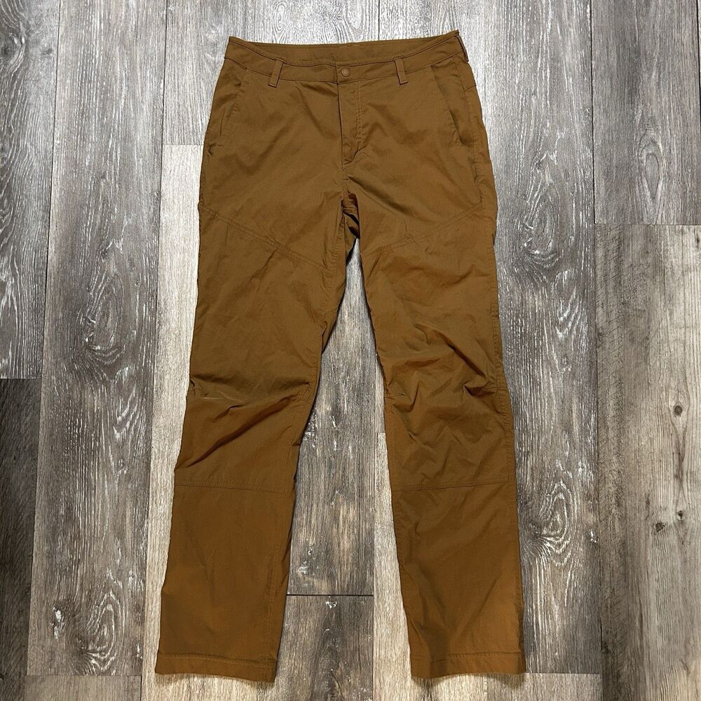 Mountain Hardwear Basin Trek Hiking Pants Mens 33x31 Brown Nylon Water Repellent